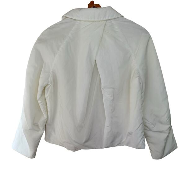 Kaufman Franco Nylon Cropped Puff Blazer Women's White Jacket Size Large - Picture 2 of 4